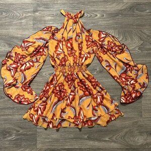 House Of Harlow 1960 X Revolve Harmony Dress XS Reims Floral Print Halter Neck F